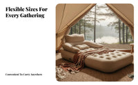 Automatic Inflatable Mattress with Backrest, Portable Air Bed, Built-in Pump, Camping, Home