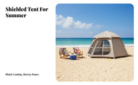 Black Glue Hexagonal Tent, Large Space, Automatic Quick Setup, Ventilated, Waterproof, Outdoor Use