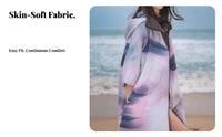 Hooded Poncho Quick-Dry Towel, Sun Protection, Wearable Fastener Robe for Beach, Diving, Sports