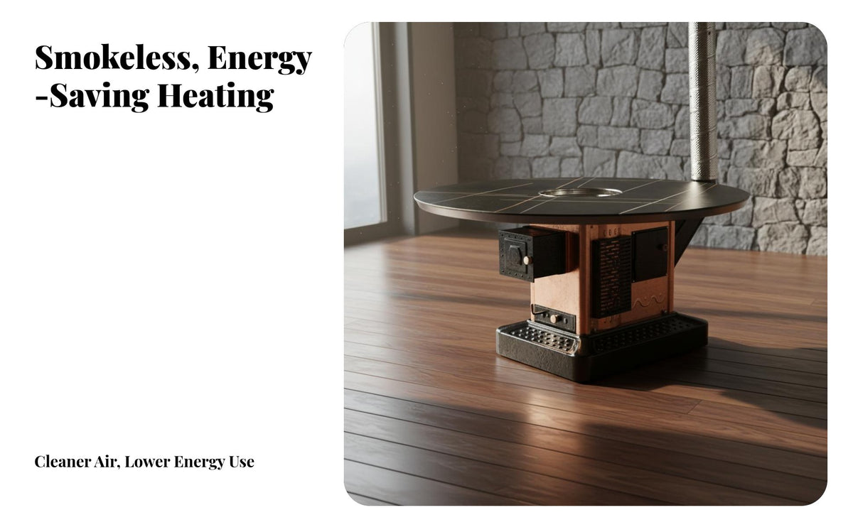 Indoor Wood Burning Stove, Energy-Saving Multifunctional Heater, Smokeless Rural Home Fireplace, versatileUse for Heating and Cooking