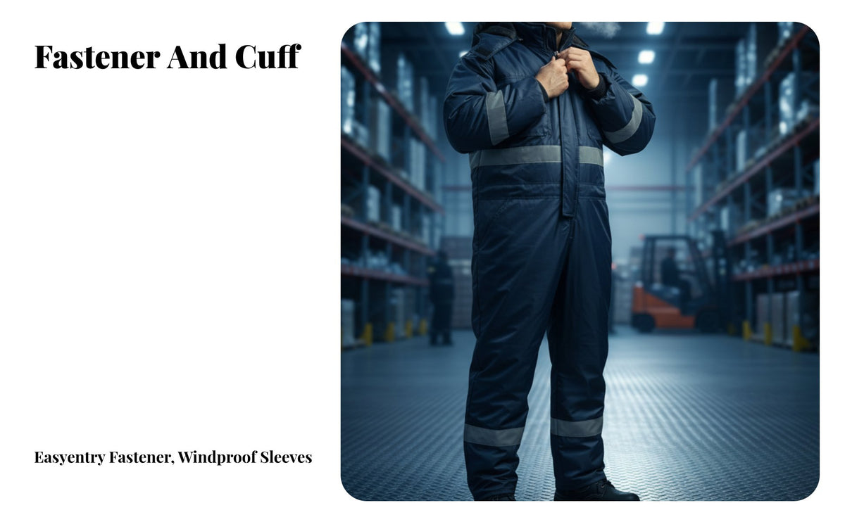 Long Cold Storage Workwear, Men's Thickened Insulated Coverall, -40°C Freezing Protection, Multi-Pocket