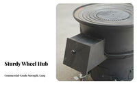 doubleUse Vintage Movable Caster Stove, Thickened Steel, Corn Stalk combustible, Rural Cooking Heating