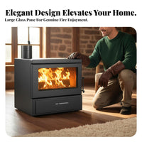 Wood Burning Fireplace, Indoor Heating Stove, Large Viewing viewing panel, Home, Villa, Commercial Use