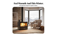 Wood Burning Fireplace, Indoor Heating Stove, Large Viewing viewing panel, Home, Villa, Commercial Use