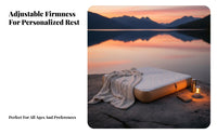 Inflatable Bed, Polyurethane Brushed 30cm Air Mattress, Portable Outdoor, Sturdy, Adjustable Firmness, Comfort Foam Cover, Easy