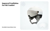 Ski Helmet, Integrated Goggles, Adult Unisex, Protective, Breathable, Ventilated Design