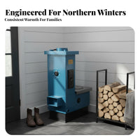 Wood Heating Stove, Home Use, New Edition, Compact Size, Insertable Kang, High Performance, Upgraded Water Reservoir