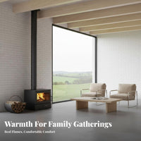 50 Wood Burning Fireplace, Indoor Heating Stove, Large Viewing pane, Home, Villa, Cottage