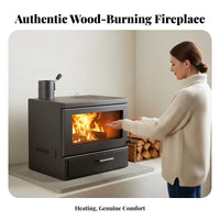 50 Wood Burning Fireplace, Indoor Heating Stove, Large Viewing pane, Home, Villa, Cottage