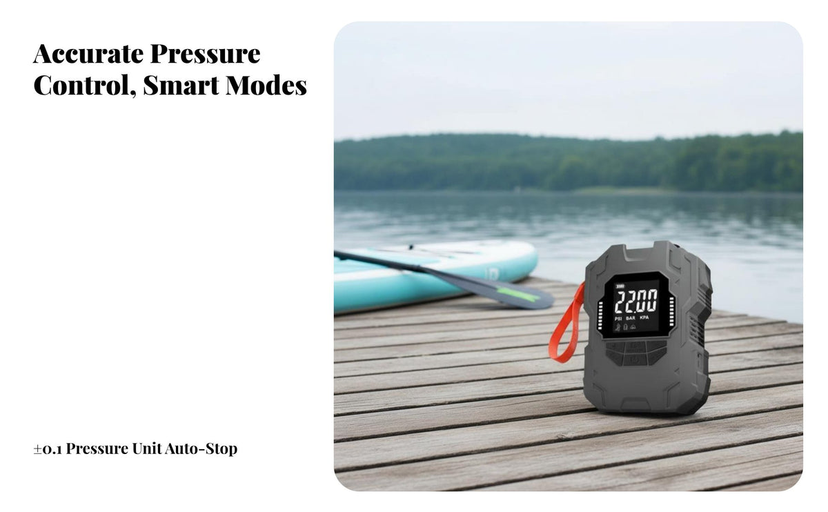 Electric High Pressure inflator, doubleUse Inflate & Deflate, 22PSI, for stand-up paddle board, Paddle Board, Kayak, Tent, Outdoor Camping