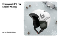 Ski Helmet, Matte Black, Half Unisex, Comfortable winter Sports Headgear