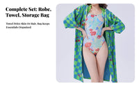 Quick-Dry Beach Double-Sided Changing Robe, Sun Protection, Ocean