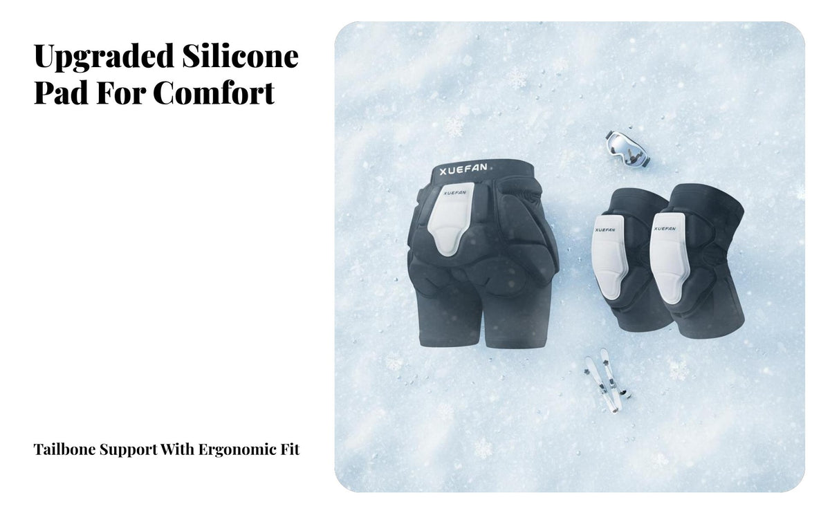 Ski pelvic Protector, Silicone absorption Absorption, Inner Wear Ski Protective Gear, Kids Knee Pad