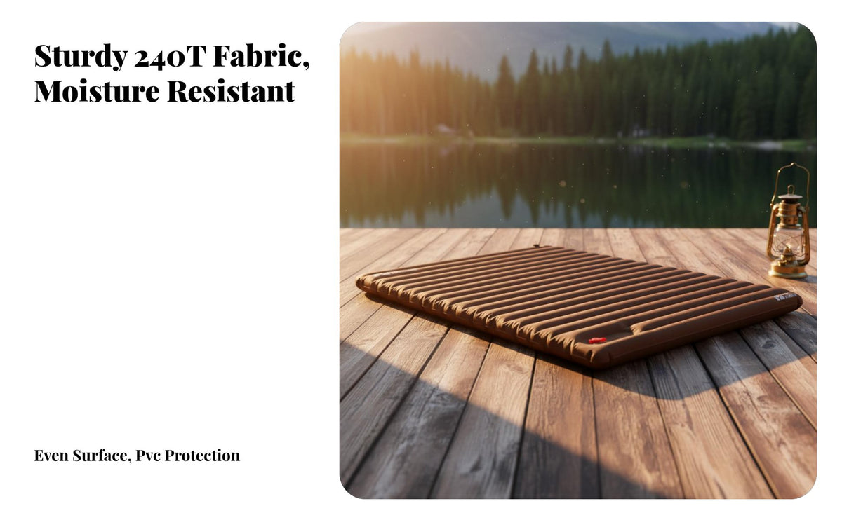Inflatable Mattress, Portable Air Bed, Moistureresistant Pad, Single/Double, Camping, Foot Pump