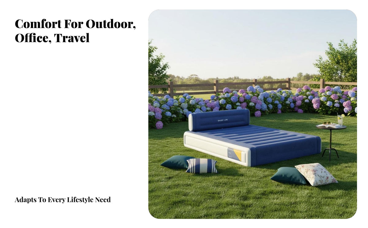 Flocked twin inflatable Mattress, Inflatable Bed, additional Thick Elevated Foldable, Automatic Pump, for Nap, Sofa Use