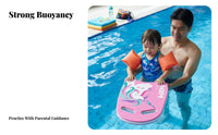 Floating Triangle Swimming Board, Kids Kickboard, Beginner Training Aid, Colorful Cartoon Design, Buoyant Rear Float
