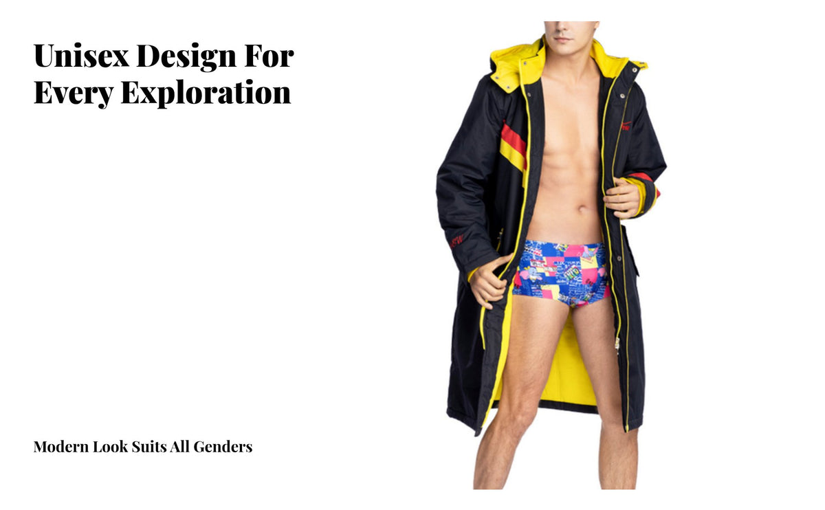 bathing Robe, Hooded Long Quick-Dry, Windproof, Thickened, Unisex Warm Coat