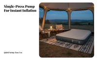 Inflatable Mattress, Outdoor Camping Air Bed with Built-in Pillow, Automatic air inflator, Ergonomic Design
