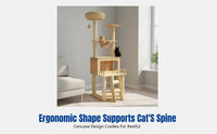 Cat Condo Tower, Dual Space Capsule Cat Tree, Large Cat House, Multi-Level Climbing Frame, Sisal Scratcher, Apartment Friendly