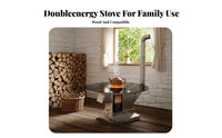 Wood doubleUse Gasification Stove, Indoor Multifunctional Heater, Rectangular Smokeless Fireplace, Rural Home Cooking & Heating