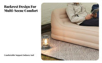 Automatic Inflatable Mattress with Backrest, Outdoor Camping, Home Floor Mat, Portable Sleeping Pad