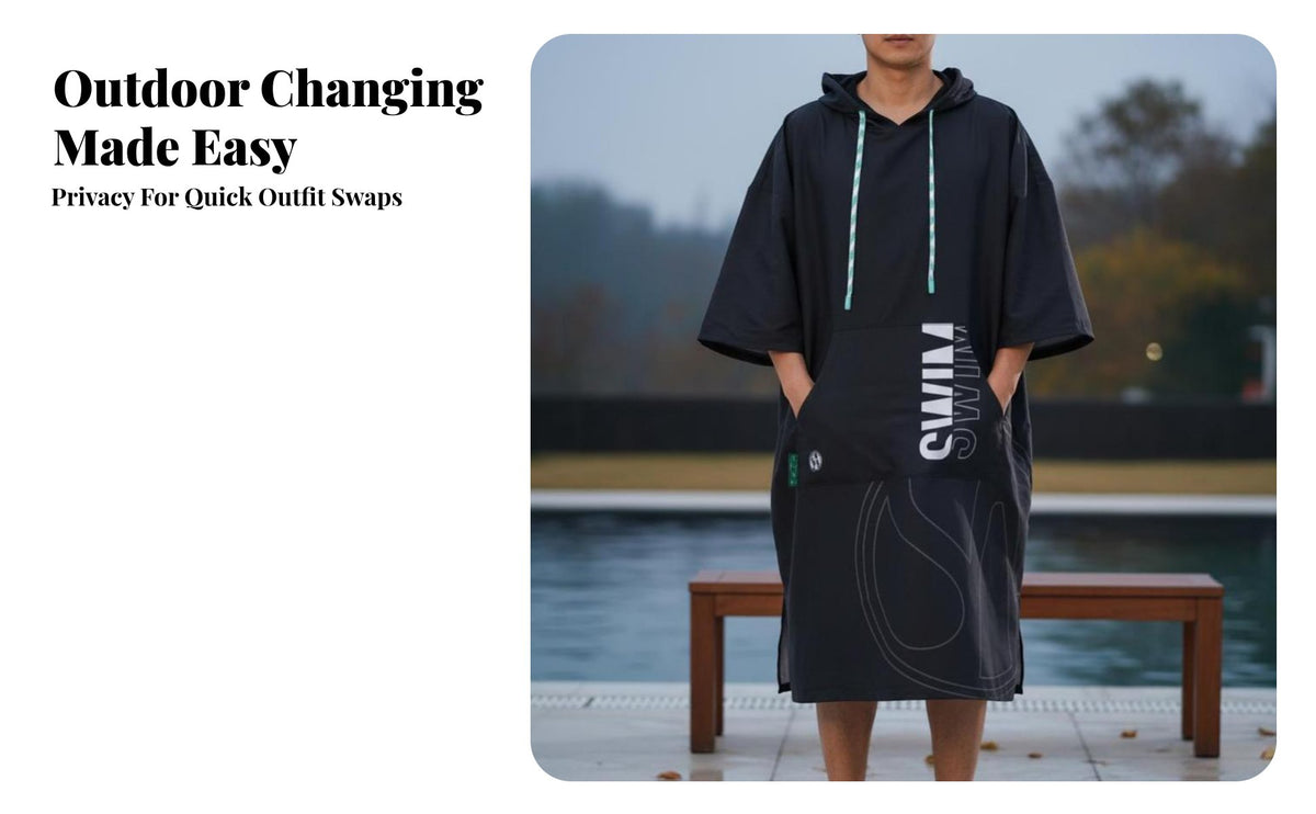 Adult Poncho, Warm Hooded Towel, Quick Dry, Unisex, Sports, Autumn Winter