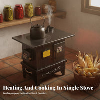 Energy-Saving Gasification Stove, Smokeless Dual Fuel, Indoor Rural Home, Thickened Oven