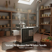 Wood Burning Stove, Indoor Smokeless Heater, double energy source Wood, Winter Home Heating