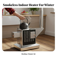 Wood Burning Stove, Indoor Smokeless Heater, double energy source Wood, Winter Home Heating