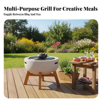 Charcoal Heater, Electric & Charcoal Fire Pit, Outdoor BBQ Grill Table, Multi-Function, Home & Patio