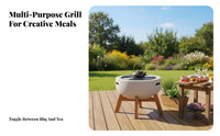 Charcoal Heater, Electric & Charcoal Fire Pit, Outdoor BBQ Grill Table, Multi-Function, Home & Patio