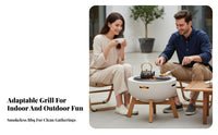 Charcoal Heater, Electric & Charcoal Fire Pit, Outdoor BBQ Grill Table, Multi-Function, Home & Patio