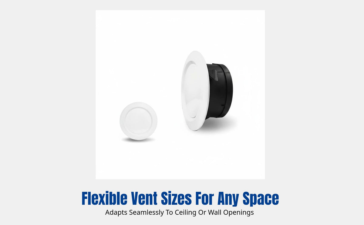 Round Black Air Vent for Central Air Conditioning, Clean Air System Outlet