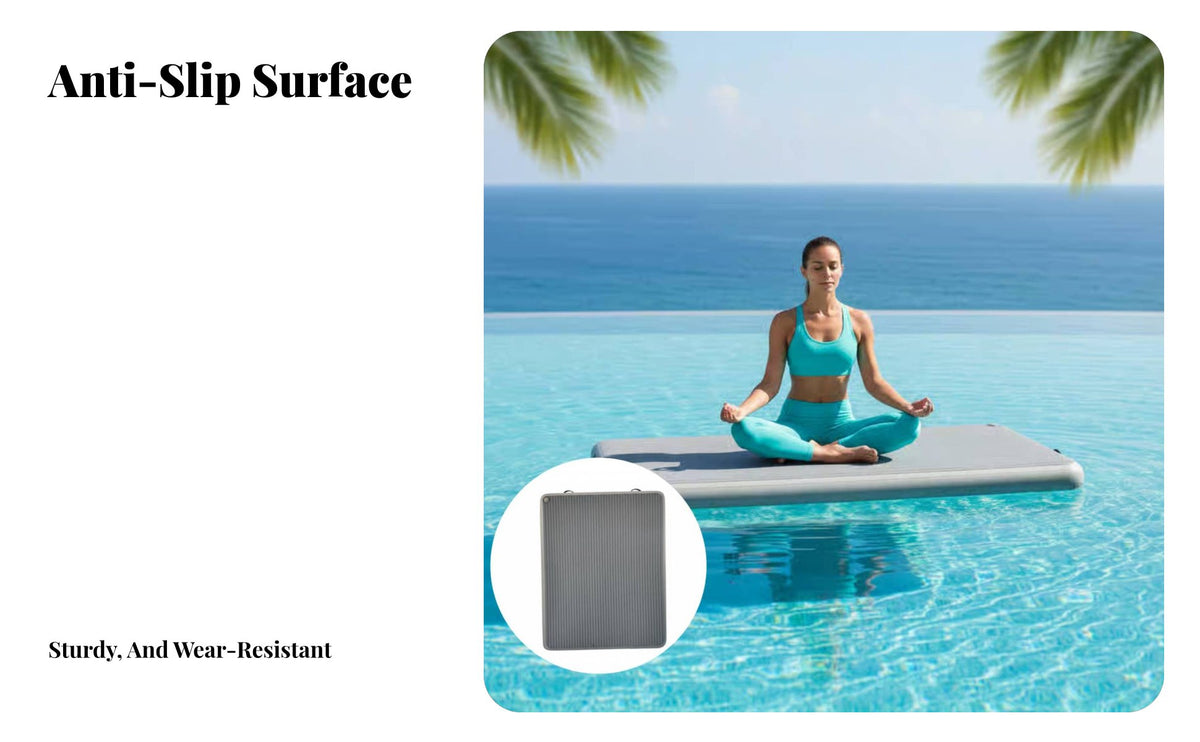 Inflatable surface, Foldable Water Mat, Fishing Float Bed, Non-Slip Surface, aquatic activities Accessory