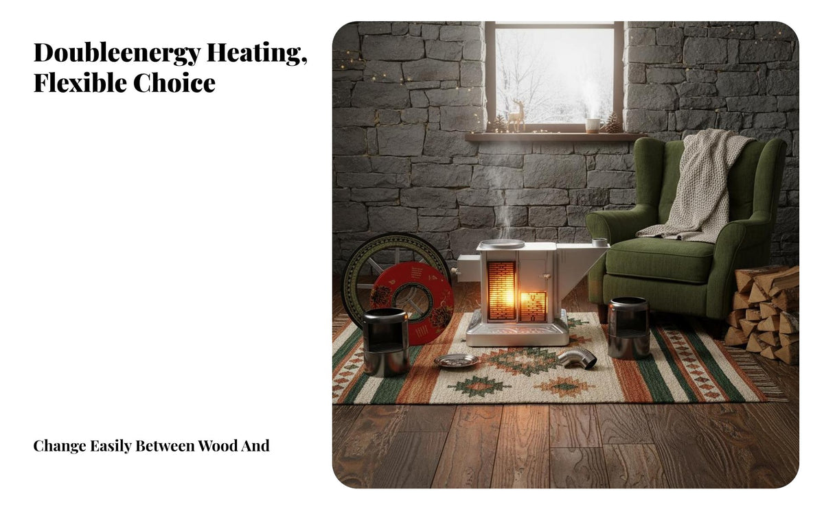 Wood Burning Stove, Indoor Smokeless Heater, Energy-Saving, Home Winter Heating