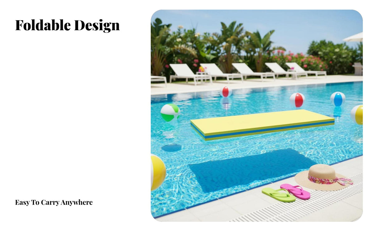 Mat, Foam Water Pad, Pool Float Bed, Multi-Color, Kids & Adults, Foldable, Strong Buoyancy