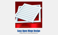 Aluminum Alloy Hinged Return Air Grille with Mesh, Louvered Vent, Central Air Conditioning Inspection Port, Purification