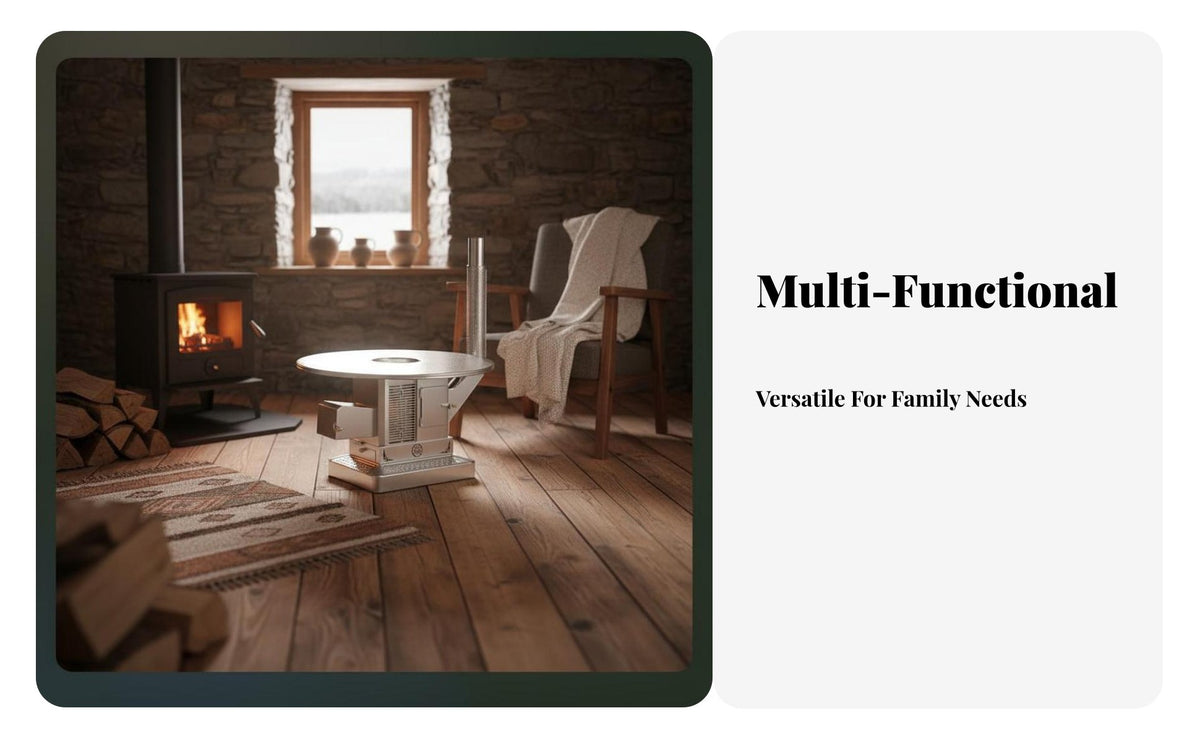 Wood Burning Stove, Indoor Heating, Rural Home, Smokeless Gasification, double burning, Cast Iron Chamber