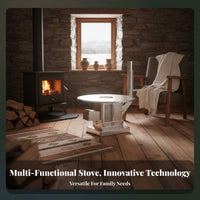Wood Burning Stove, Indoor Heating, Rural Home, Smokeless Gasification, double burning, Cast Iron Chamber