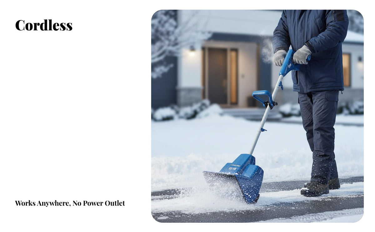 Electric winter Thrower, Cordless Hand-Push, space-saving Design, driveway, School, Greenhouse, Efficient winter Removal