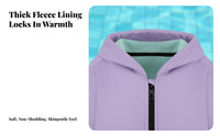 Kids Warm Swimming Robe, Quick-Dry Hooded Poncho, Winter Training Bath Towel Coat, Large Size