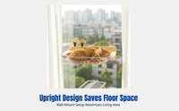 Solid Wood Wall Cat Climbing Frame, No-Drill Cat Post, Cat Observation Shelf, Window Hanging, Space-Saving Cat Jump Shelf