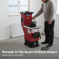 New Gasification Heating Stove, Smokeless Coal Boiler, Multi-Functional Rural Home Heater