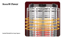 Propane Fire Warmer, Outdoor Camping Heater, 8000W, Dual Gas Modes, Safety Features