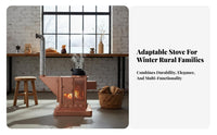 Wood Stove, Indoor Heating Stove for Winter, Rural Home Fireplace, Elevated Metal doubleenergy, Multi-Scene Use