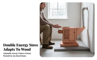 Wood Stove, Indoor Heating Stove for Winter, Rural Home Fireplace, Elevated Metal doubleenergy, Multi-Scene Use