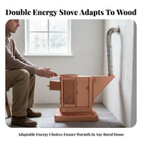 Wood Stove, Indoor Heating Stove for Winter, Rural Home Fireplace, Elevated Metal doubleenergy, Multi-Scene Use
