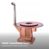 Wood Stove, Indoor Heating Stove for Winter, Rural Home Fireplace, Elevated Metal doubleenergy, Multi-Scene Use