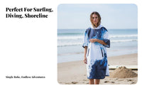 Quick-Dry Absorbent Towel Robe, Windproof Diving Poncho, Beach Blanket, Unisex Surfing