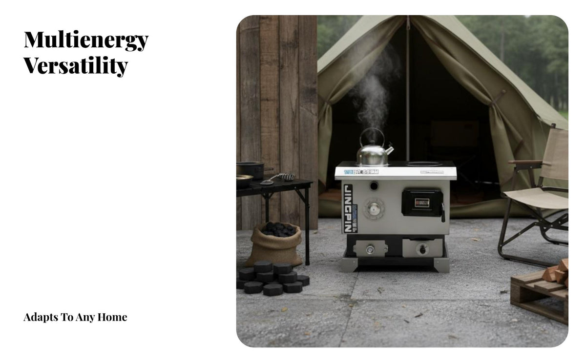 Multifunctional Stove Wood Electric Heating Oven, Energy-Saving Cooker for Home Heating